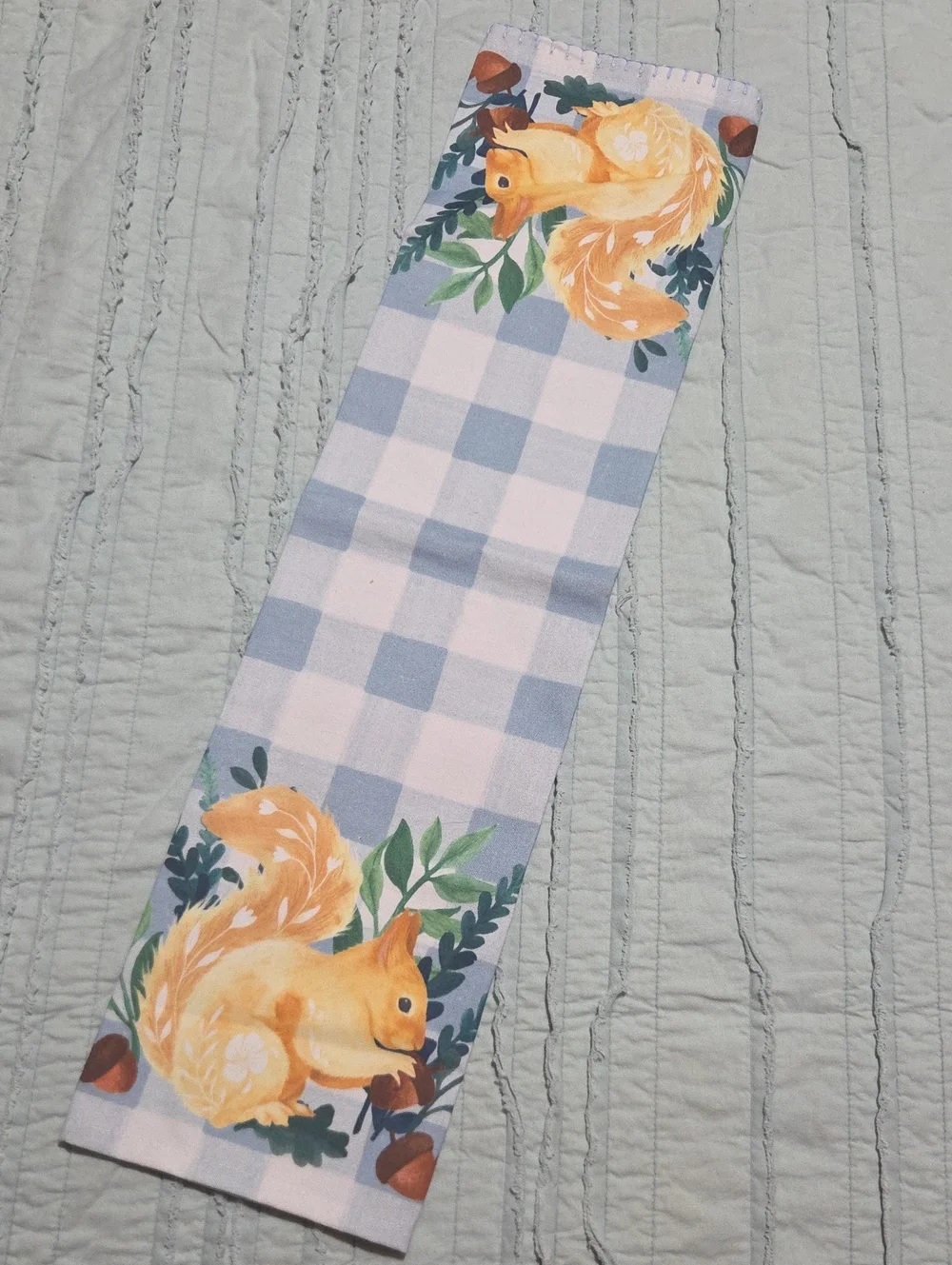 Anthropologie Squirrel Check Dishtowel